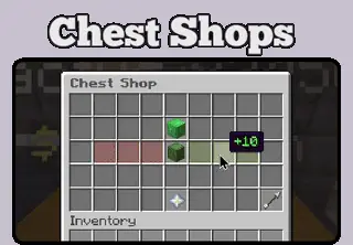 The chest shop buy menu with the amount being increased by 10
